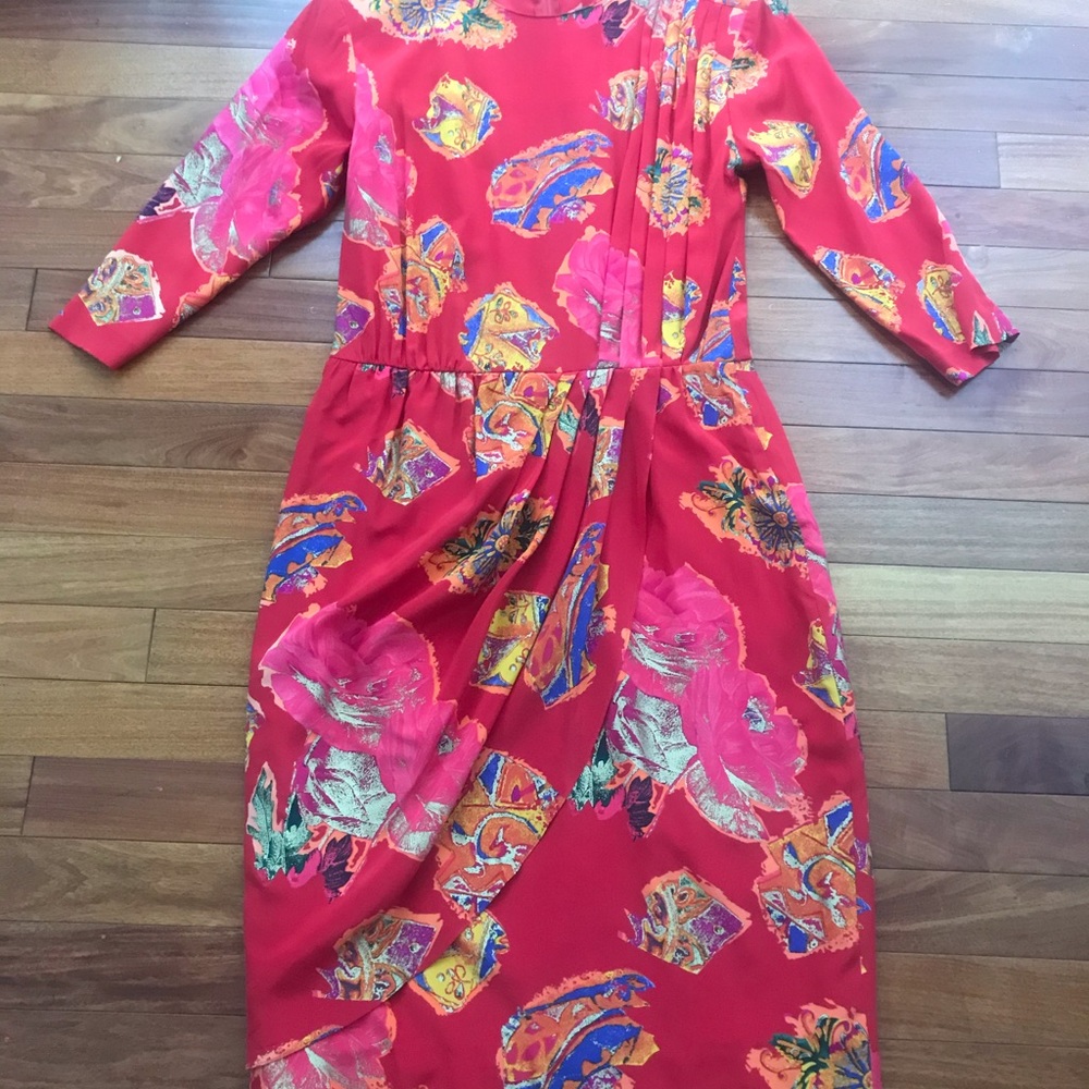 Vintage Louis Féraud silk dress size 6 Germany - Picture 14 of 15